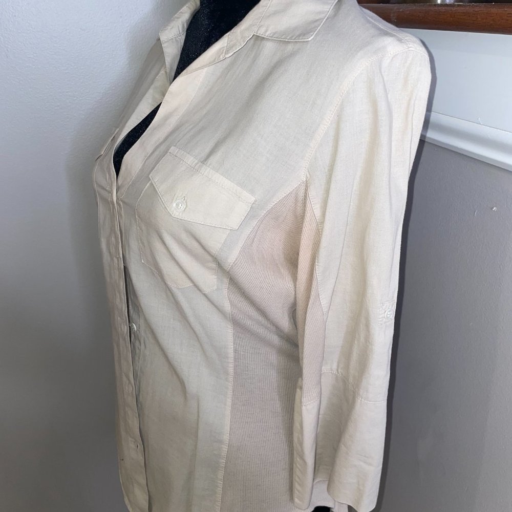 James Perse Contrast Ribbed Surplus Shirt - Picture 3 of 7